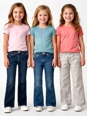 Girls Bundle of Jeans Children’s Place Bootcut, Skinny + Khaki Capri Pants